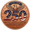 1776-2026 250th Anniversary Commemorative 5 oz Copper Round with Capsule