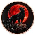 5 oz Copper Tiger in Blue Flames & Black Panther with Red Moon