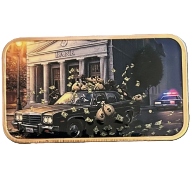 Bank Robbery 1 oz Copper Bar Colorized