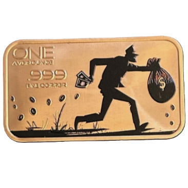 Bank Robbery 1 oz Copper Bar Colorized