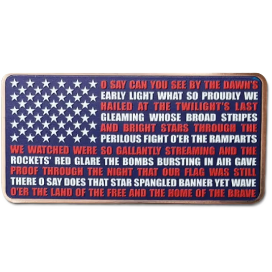 10 oz Star Spangled Banner Copper Bar in Acrylic Case