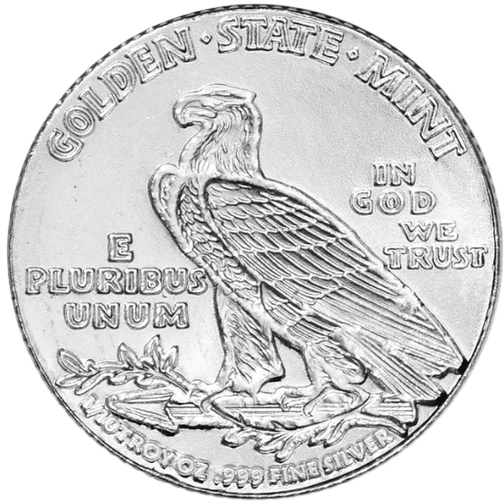 1/10 Troy Ounce .999 Fine Silver Incuse Indian Round
