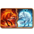 10 oz Fire & Ice Fusion Foxes Copper Bar in Acrylic Case