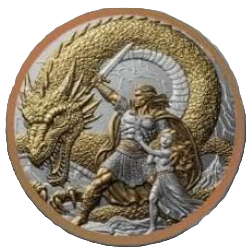 5 oz Copper Round - 2026 Liberia Dragon Slayer 5,000 Mintage With Acrylic Case