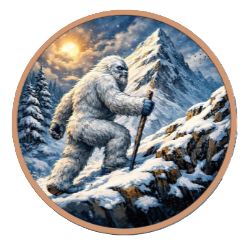 5 oz Copper Round - Summit Yeti 5,000 Mintage With Acrylic Case
