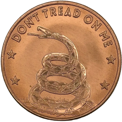 1 oz Copper Don't Tread On Me Copper Round