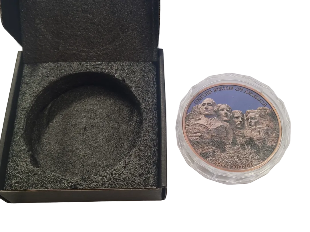 1 KILO Copper Round Mount Rushmore in Acrylic Case & Box 1,000 Mintage