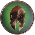 1 oz Colorized Copper Round - Molon Labe Spartan Warrior
