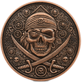 1 oz Antiqued Copper Round - Pirate Coin