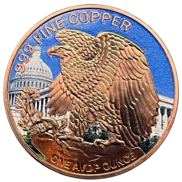 1 oz Colorized Copper Round - Walking Liberty American Eagle