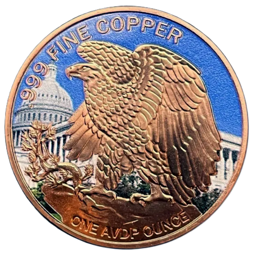 1 oz Colorized Copper Round - Walking Liberty American Eagle