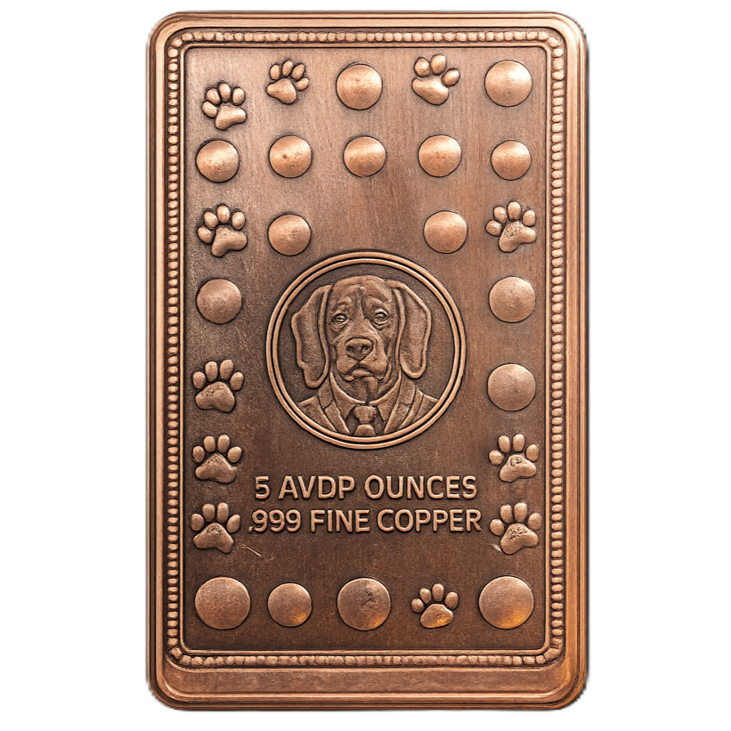 5 oz Copper Bar Dogs Playing Pool in Acrylic Case