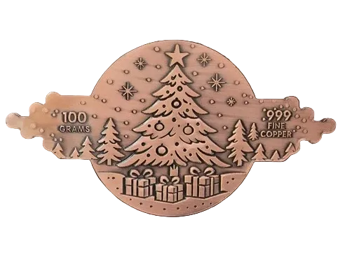 3 oz Copper Christmas "And To All A Good Night" with Acrylic Case