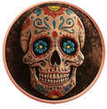 1 oz Colorized Copper Round - Mexican Sugar Skull