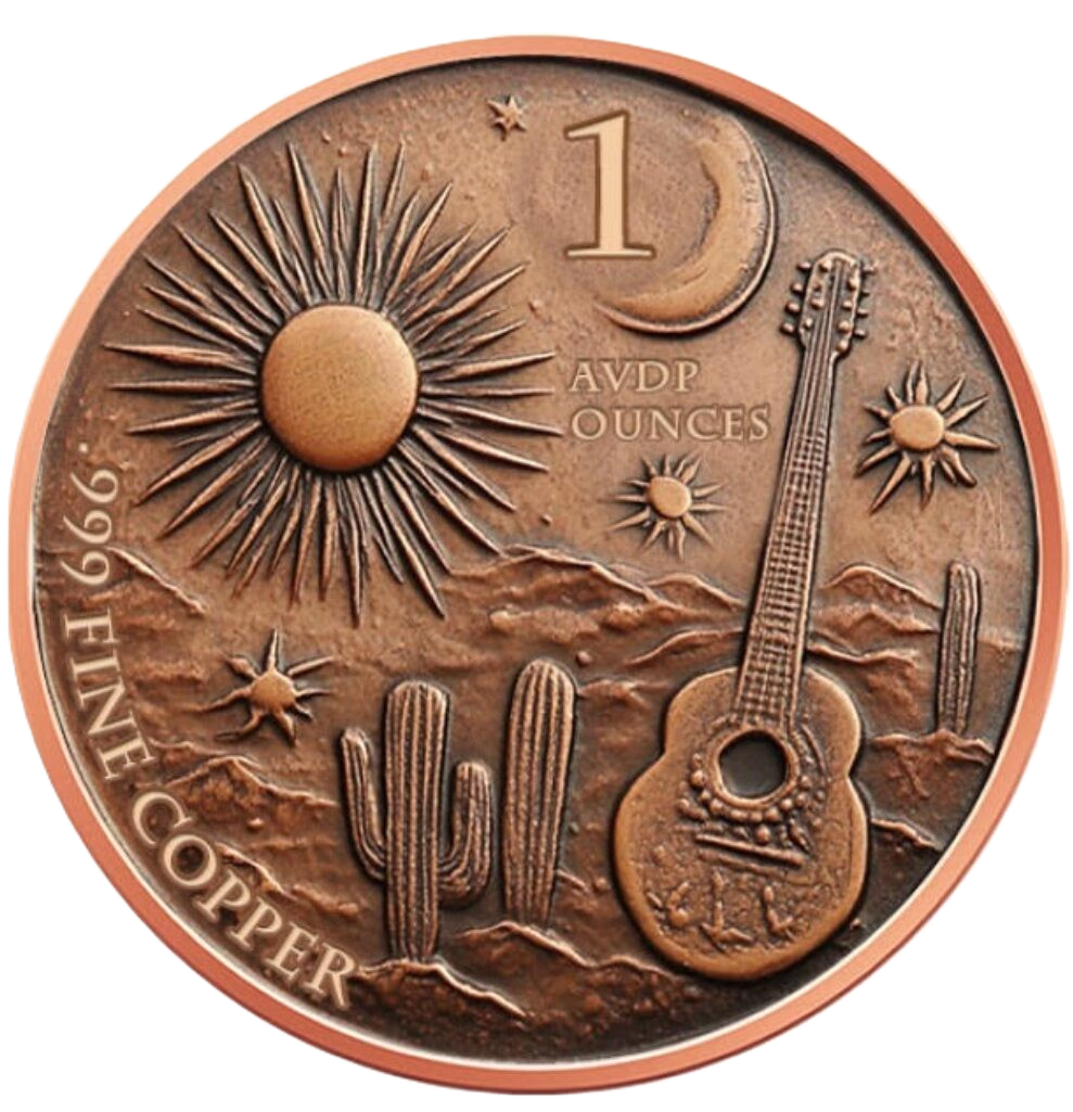 1 oz Colorized Copper Round - Mexican Sugar Skull