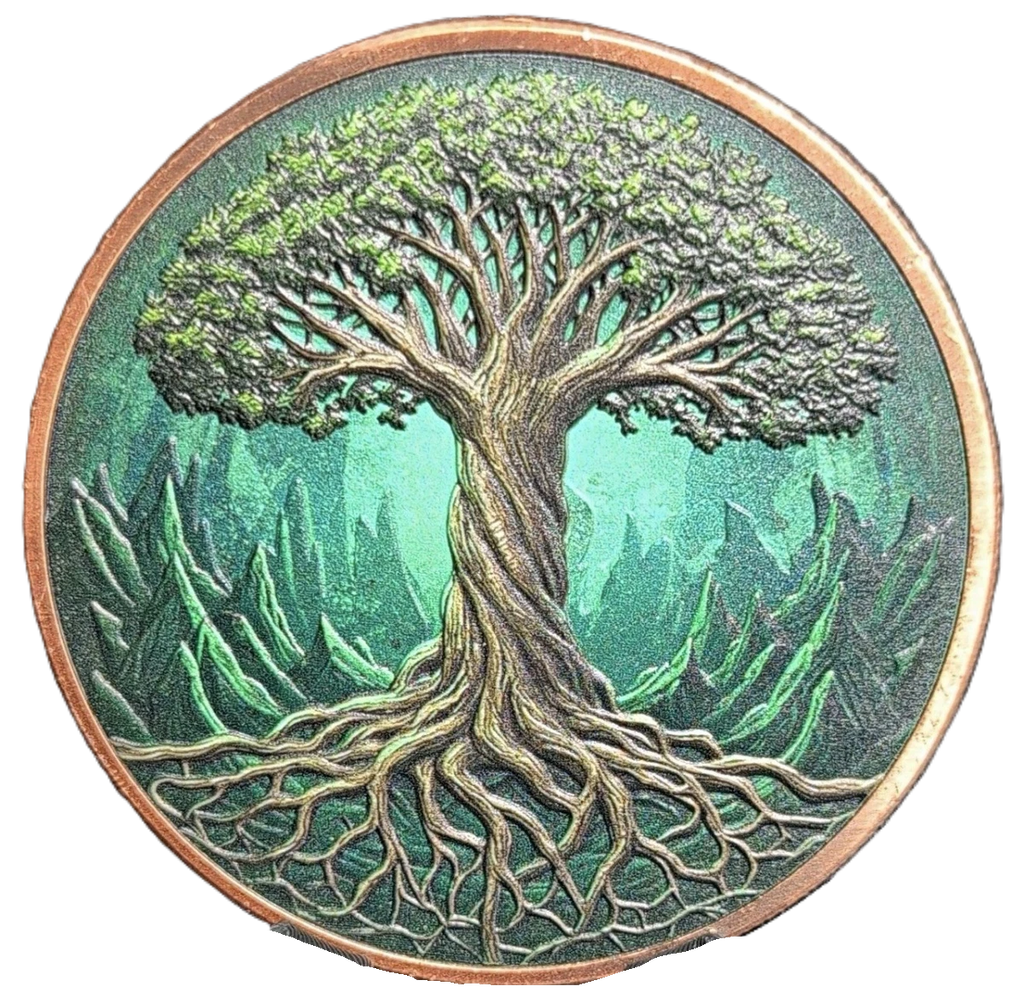 5 oz Copper Round Eternal Root Tree of Life 5,000 Mintage Liberia