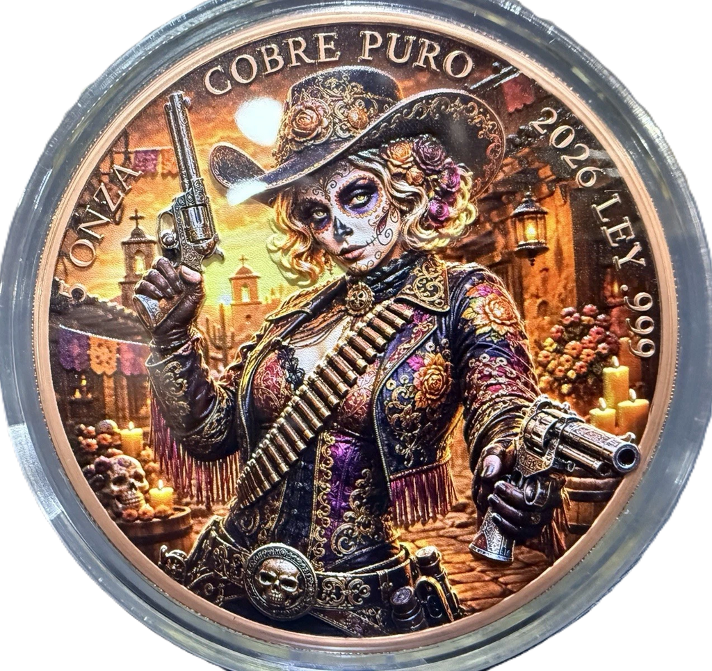 5 oz Copper Mexican Dia de los Muertos Cowgirl - 2026