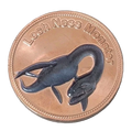 1 oz Copper Round with Colored Loch Ness Monster in Acrylic Case