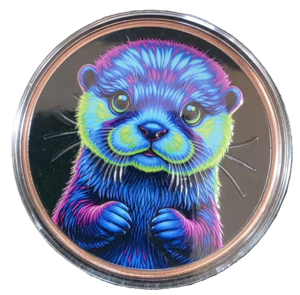 5 oz Copper - Mystic Night Otter in Acrylic Case 5,000 Mintage