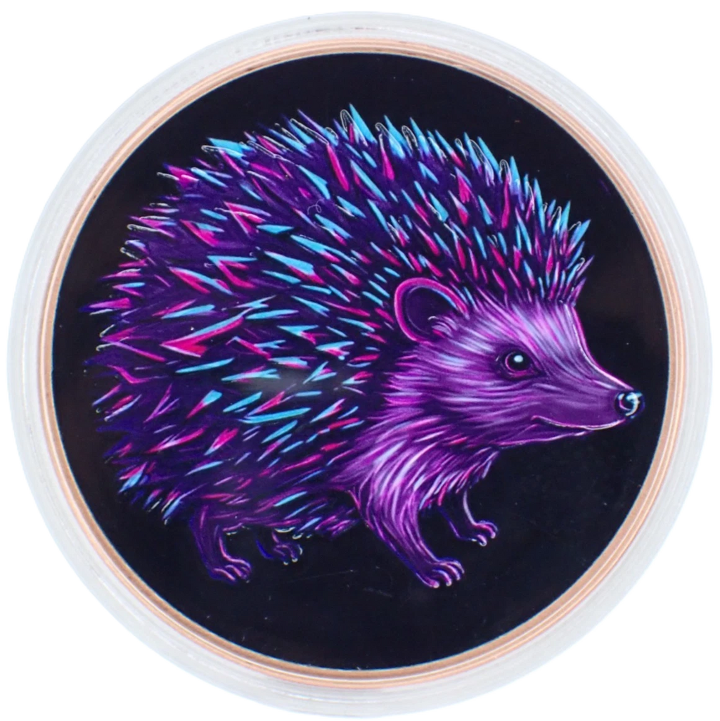 5 oz Copper - Mystic Night Hedgehog in Acrylic Case 5,000 Mintage