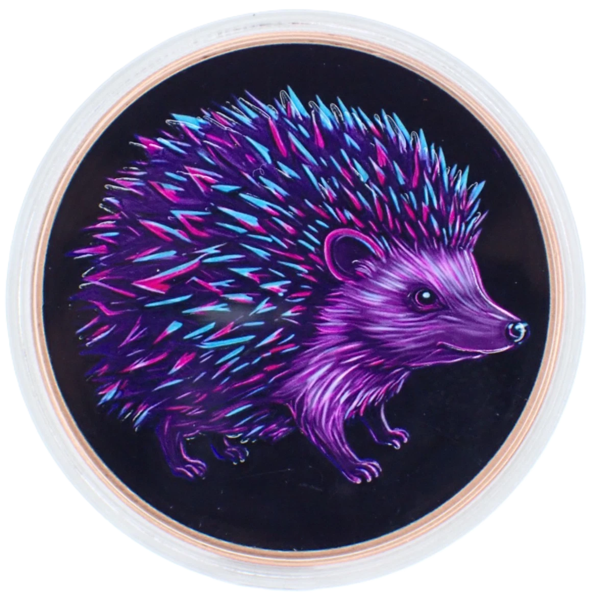 5 oz Copper - Mystic Night Hedgehog in Acrylic Case 5,000 Mintage