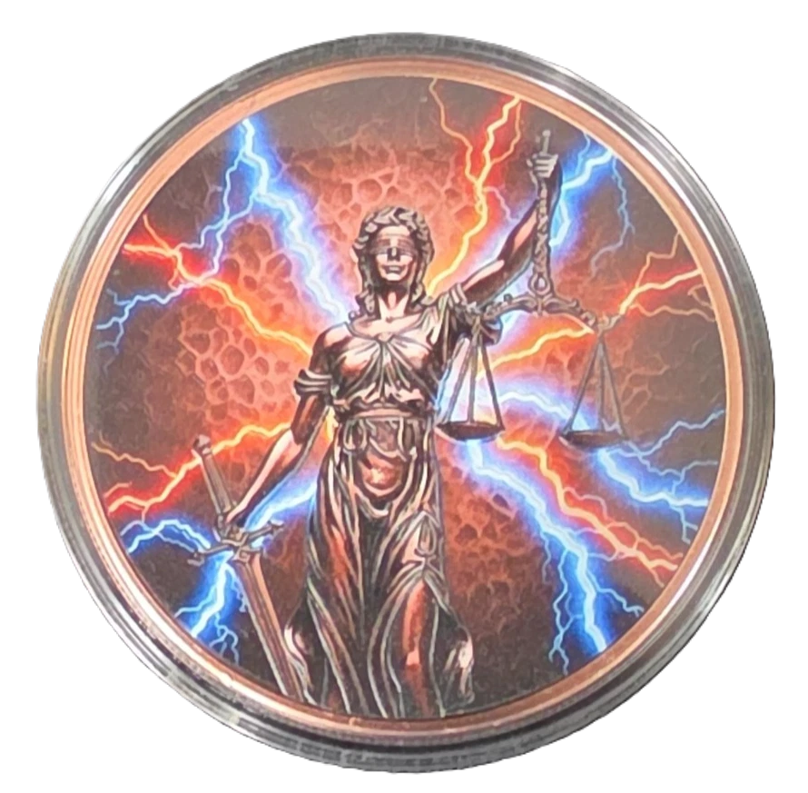 5 oz Copper Round Celestial Balance Lady Justice 5,000 Mintage Liberia