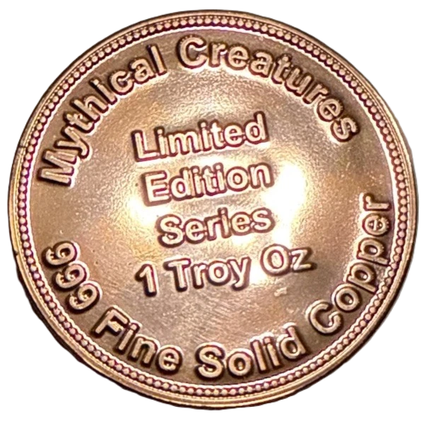 1 oz Copper Round with Colored Loch Ness Monster in Acrylic Case