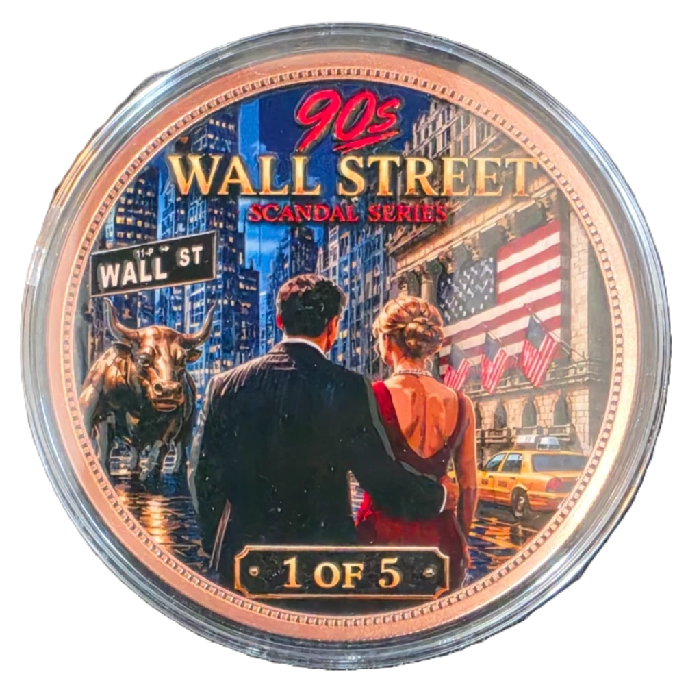 5 oz Copper – Wall Street Scandal Series: 1990s in Acrylic Case