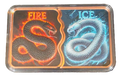 10 oz Fire & Ice Fusion Snakes Copper Bar in Acrylic Case