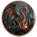 5 oz Copper Boneflame Dragon High Relief