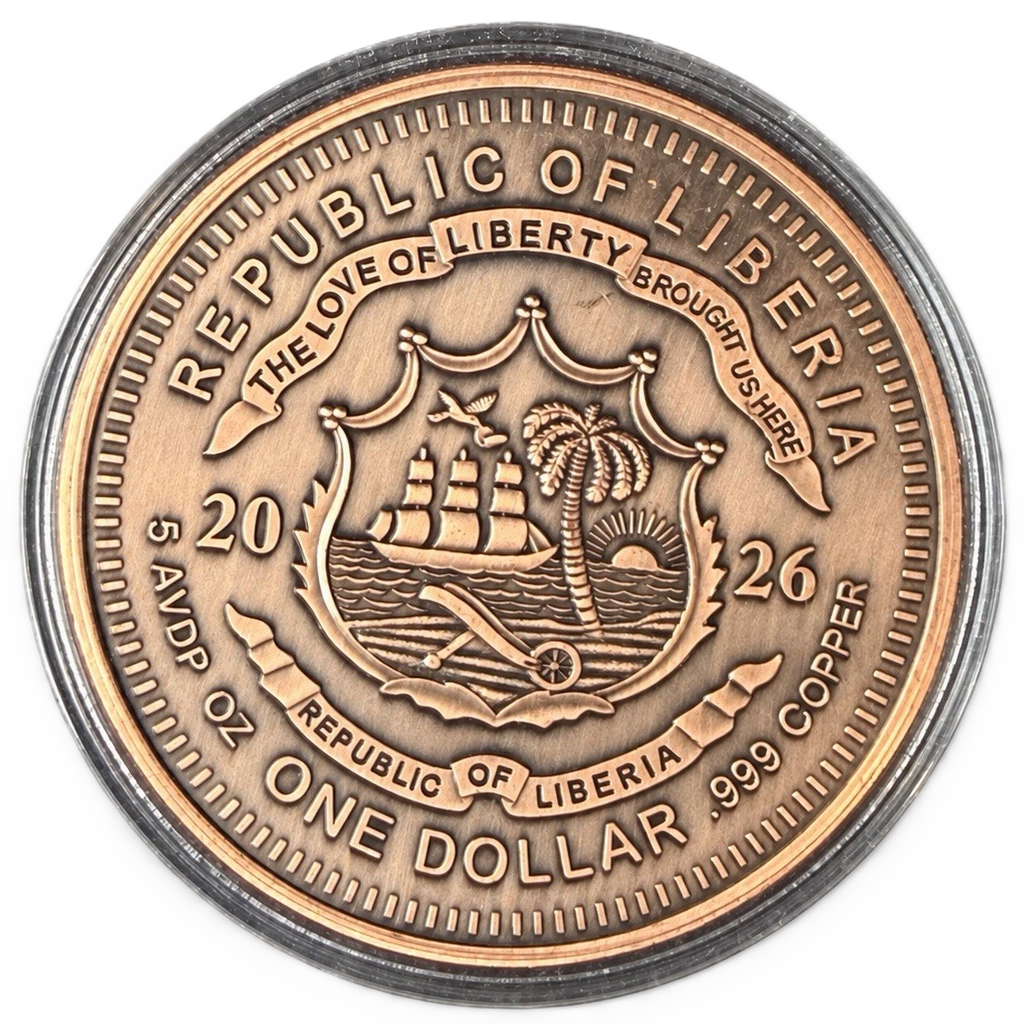5 oz Copper Round - 2026 Liberia Cerebus Hades 5,000 Mintage
