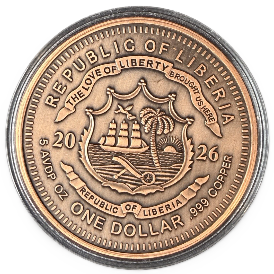 5 oz Copper Round - 2026 Liberia Cerebus Hades 5,000 Mintage