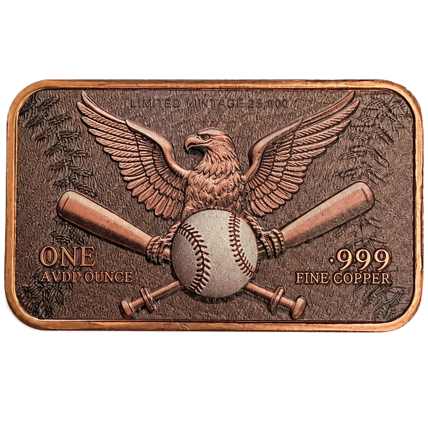 1 oz Colorized Copper Round - Military Fighter Jet Flyover Over Baseball Stadium - American Flag - Limited Mintage 25,000