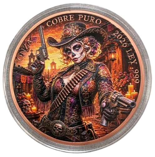 5 oz Copper Mexican Dia de los Muertos Cowgirl - 2026