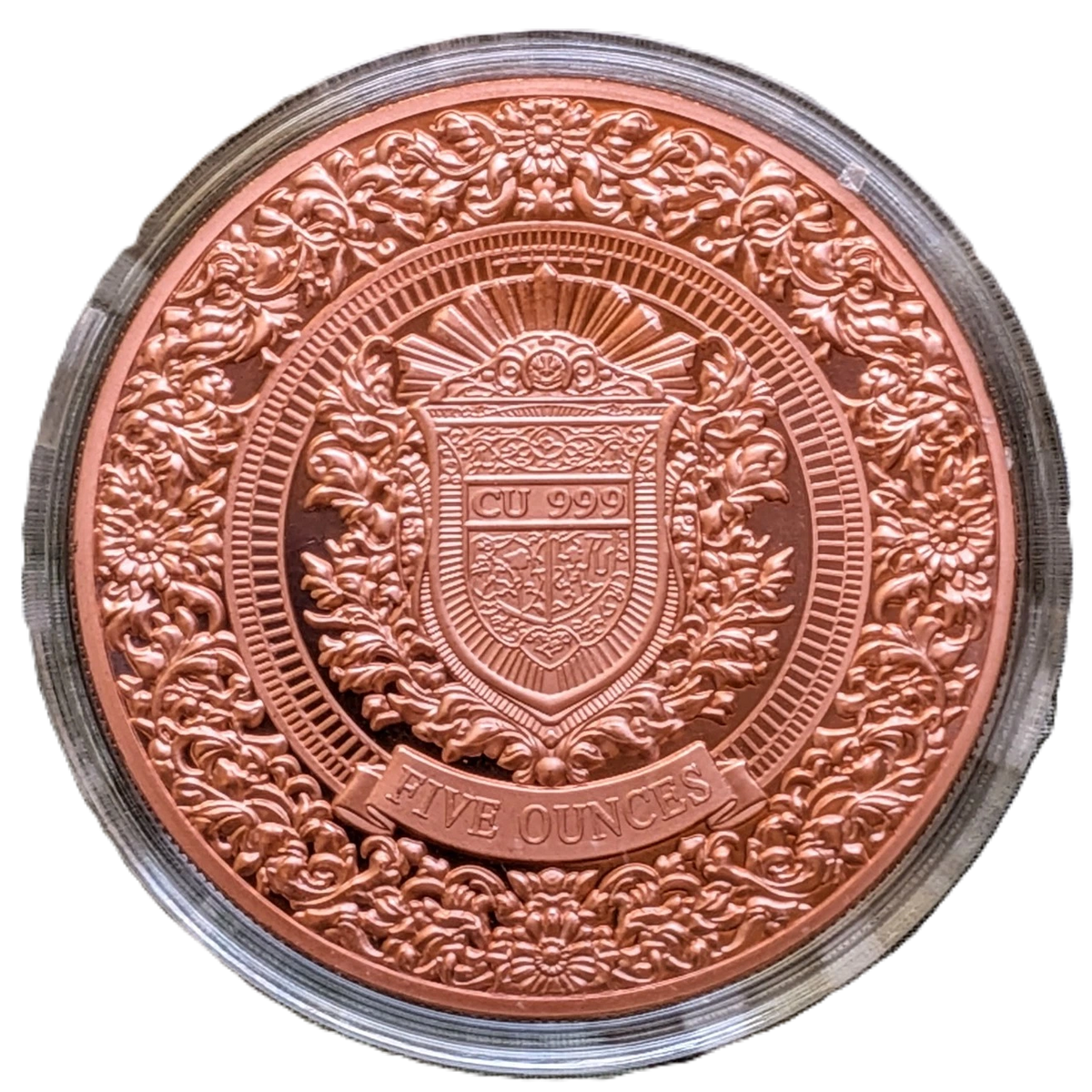 5 oz Copper Ancient Warriors Samurai With Acrylic Case