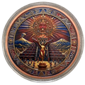 5 oz Copper Round Aztec Empire Angel Calendar Sun Stone