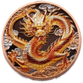 5 oz Copper Golden Dragon High Relief