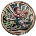 5 oz Copper Basketball Round – Giannis Antetokounmpo & Luka Dončić With Acrylic Case