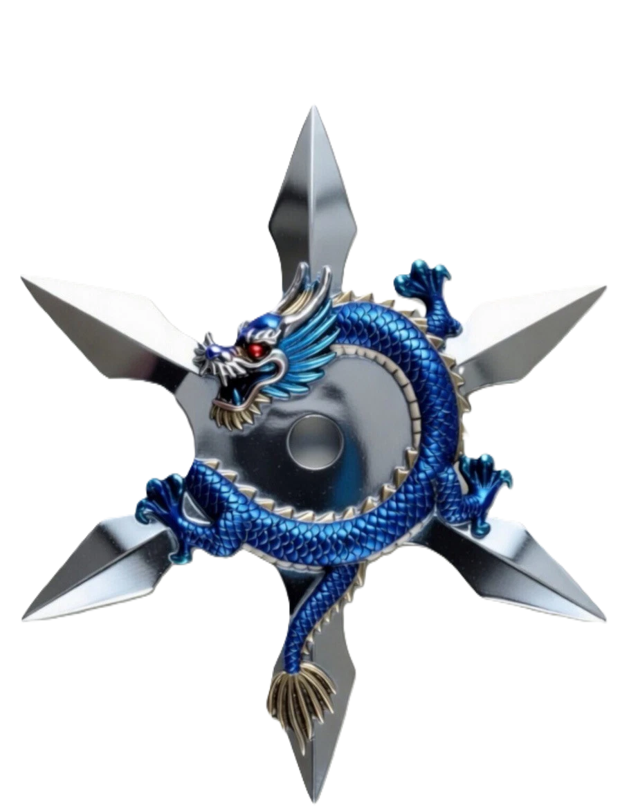 2 oz Copper Imperial Dragon Blue Ninja Star Series 3 only 5,000 Mintage