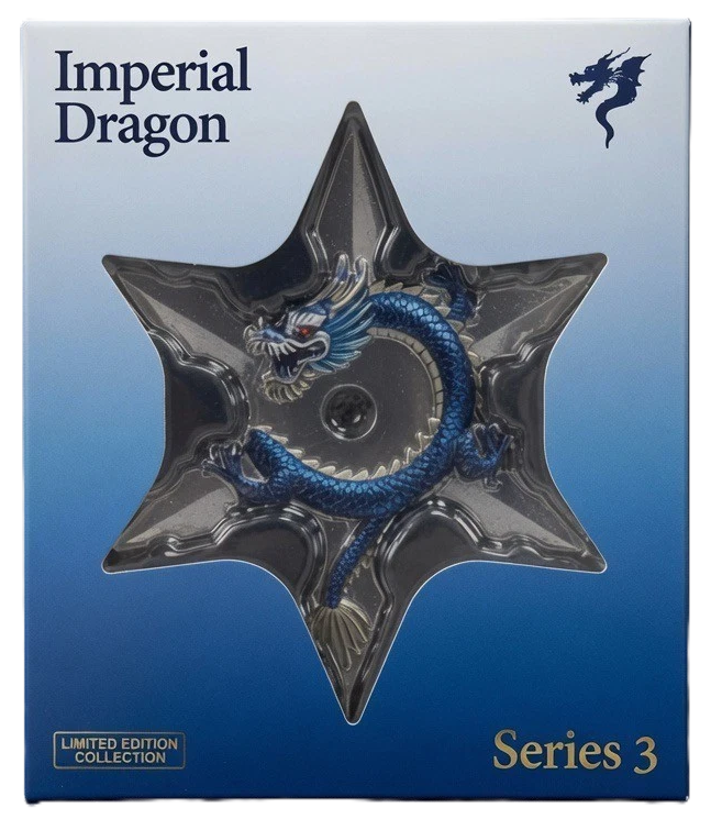 2 oz Copper Imperial Dragon Blue Ninja Star Series 3 only 5,000 Mintage