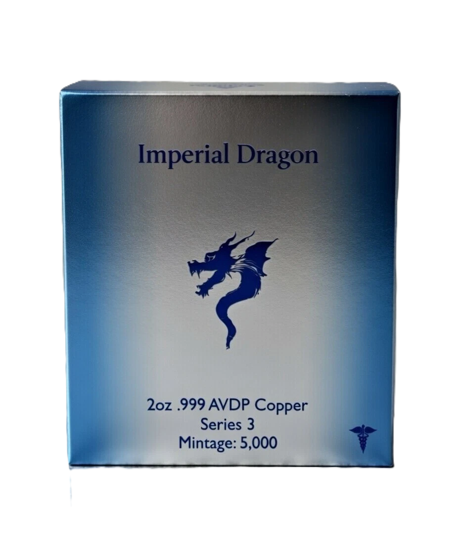 2 oz Copper Imperial Dragon Blue Ninja Star Series 3 only 5,000 Mintage