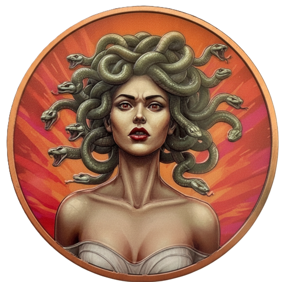 5 oz Copper Medusa's Gaze with Acrylic Case