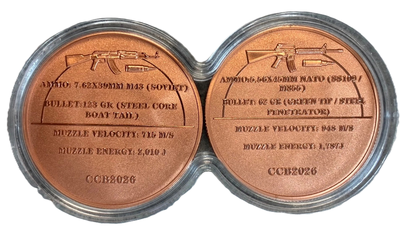 2 x 1 oz Copper Rifles of War With Infinity Case