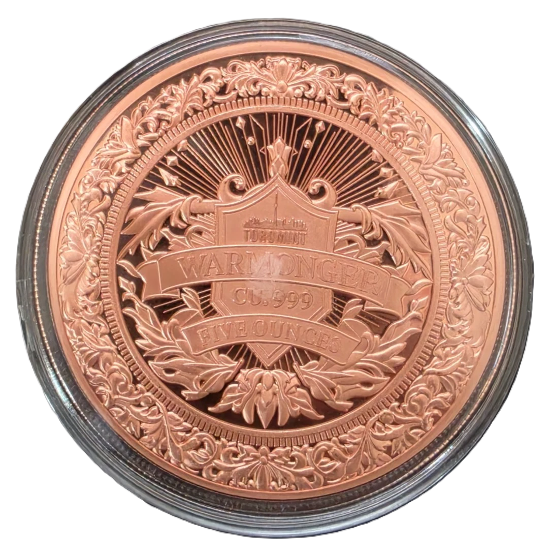 5 oz Copper Round Warmonger Skeleton & Soldier 10,000 Mintage