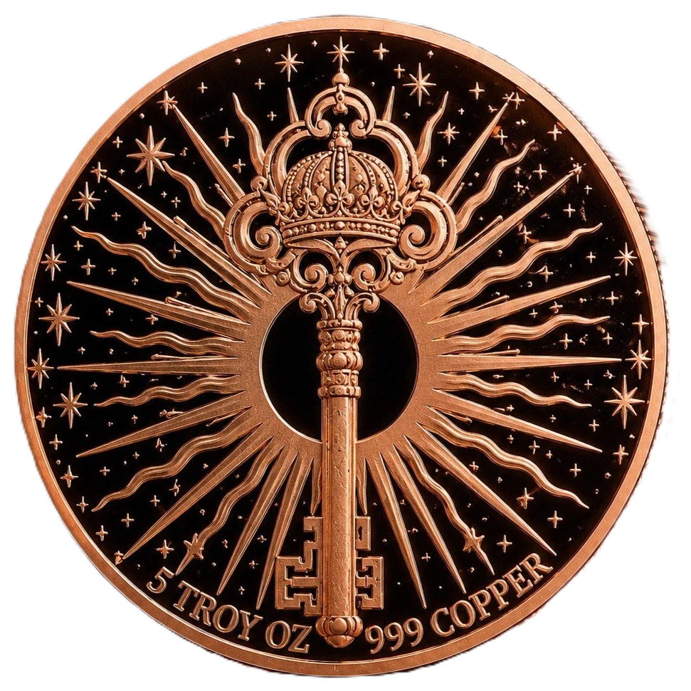 5 oz Copper Boneflame Dragon High Relief