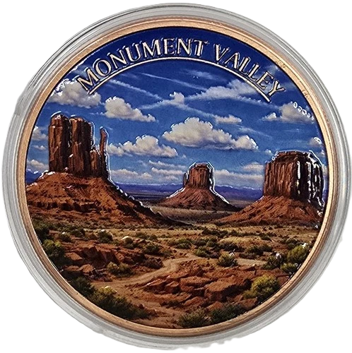 5 oz Copper Monument Valley Natural Wonder with Acrylic Case