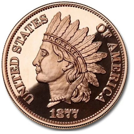 1877 Indian Head Cent 1 oz Copper Round
