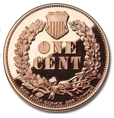 1877 Indian Head Cent 1 oz Copper Round