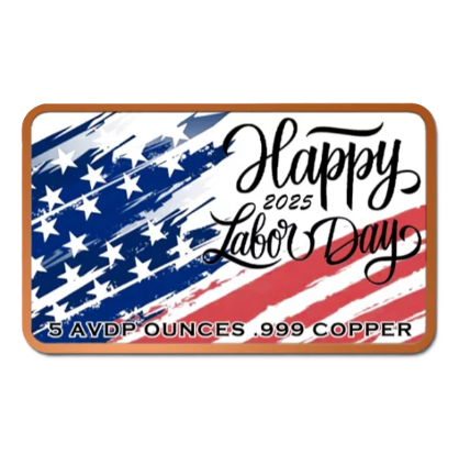 5 oz Copper Bar Labor Day with Acrylic Case