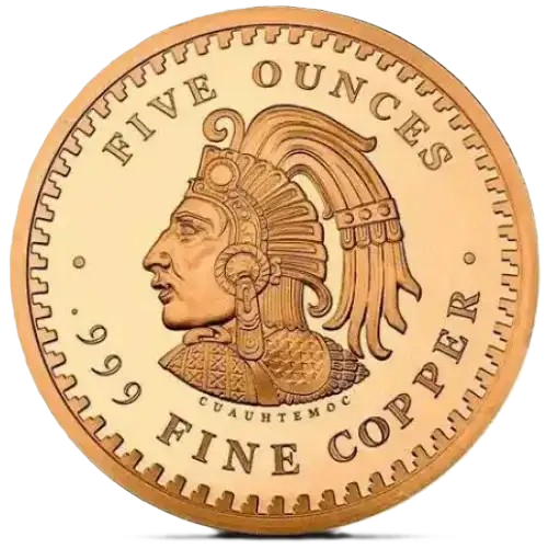 5 oz Copper Aztec Calendar with Acrylic Case